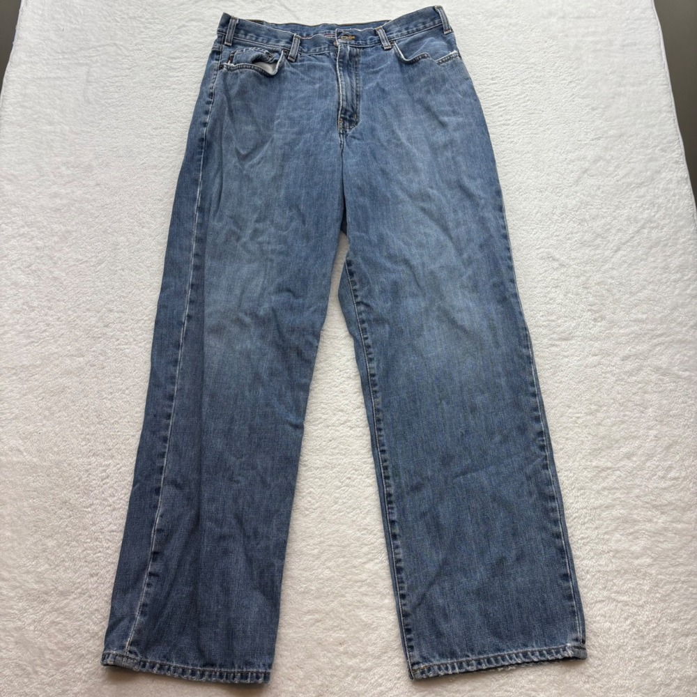 Abercrombie & Fitch 1892 Premium Denim Baggy Jeans 34x34 Blue Indigo Wide Leg